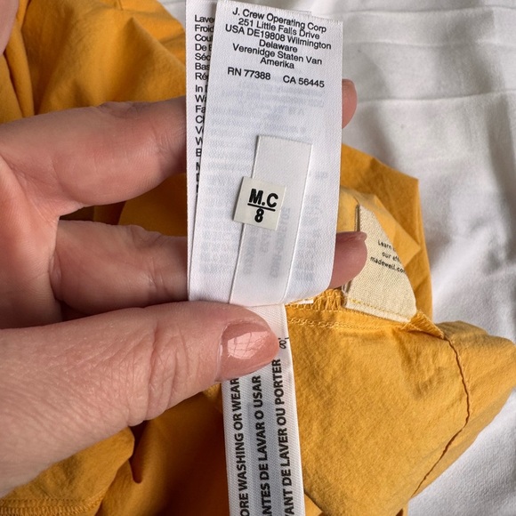 MADEWELL Flutter-Sleeve Square-Neck Mini Dress yellow Orange flutter Flouse - Picture 10 of 10